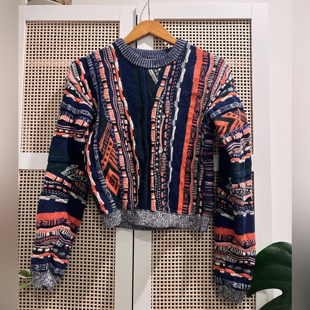 Carven Multicolor Multi-weave Crewneck Pullover Sweater S